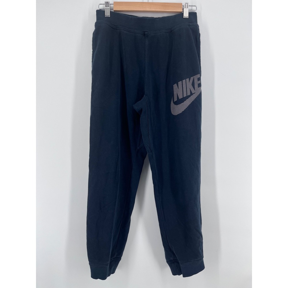 Nike Mens Sportswear Joggers Navy Blue Graphic Logo Fleece Sweatpants XL Lounge